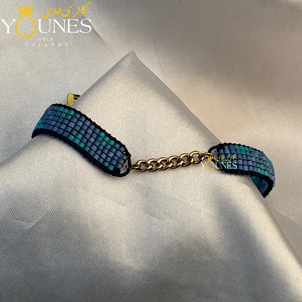 تصویر دوم دستبند کارتیر طلا میوکی آبی